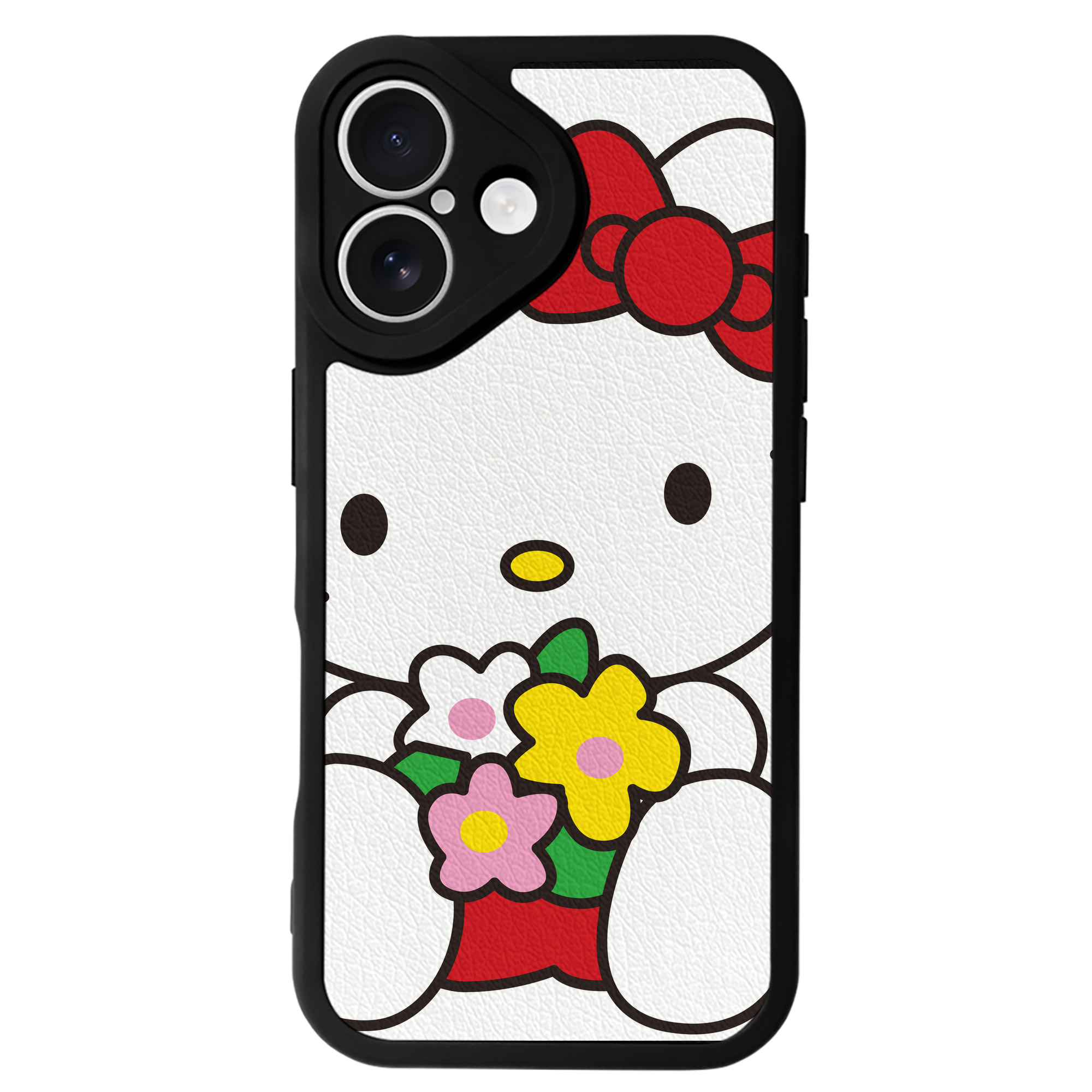 （画像用） Hello Kitty ハローキティ 【iPhone 16シリーズ対応】シリコンスマホケース（レザー調） 材質：シリコン